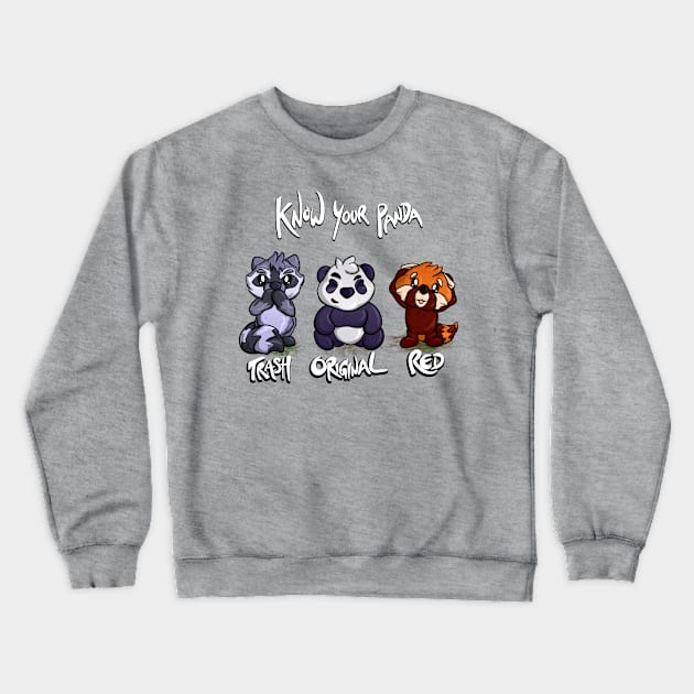 Know Your Panda Crewneck Sweatshirt by carcrashcarlos